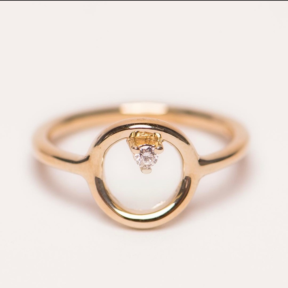 Open circle diamond ring